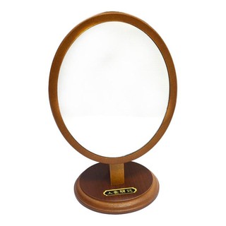 橢圓型桌上鏡613 原木化妝鏡 桌鏡補妝鏡 彩妝鏡子(限宅)【DV411】