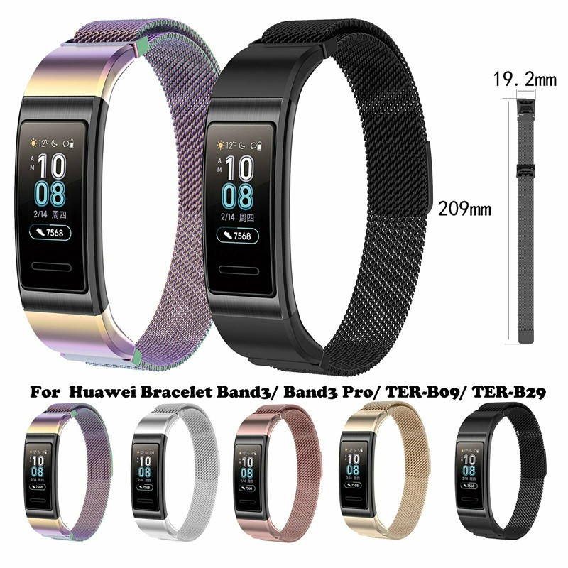 不銹鋼替換腕帶 通用米蘭回環錶帶 適用於華為手環band 3，band 3 pro，TER-B09, TER-B29