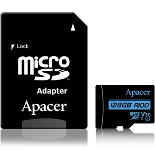 Apacer 宇瞻 128GB MicroSDXC R100/W80MB UHS-I U3 V30 4K 記憶卡 速達