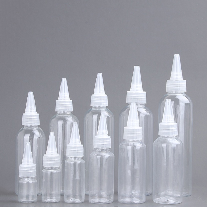YNI 80ml-250ml 可再填充瓶 透明PET塑料擠壓瓶 滴管尖嘴帽塑料瓶 旅行必需品分装瓶
