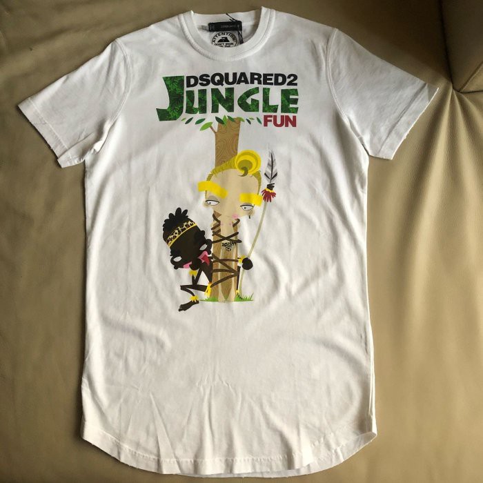 保證全新正品 Dsquared2 D2 白色 Jungle Fun 短袖T恤 短 T size S