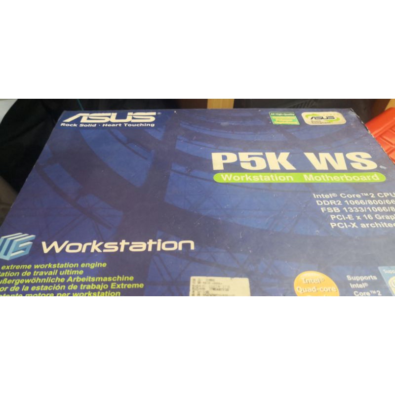 asus華碩全新主機板 p5k ws盒裝 配件全