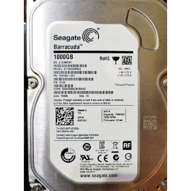 Seagate 3.5吋硬碟 1TB  7200轉 ST1000DM003