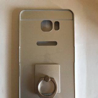 Samsung Galaxy Note5 銀色金屬邊框 壓克力塑膠背蓋 附銀色指環