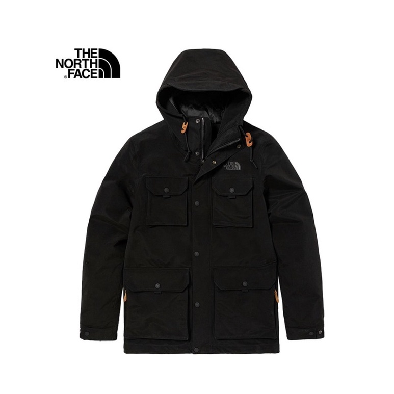 二手美品《The North Face M65 男款黑色防水透連帽衝鋒衣》 近全新 外套 工裝 多口袋 防雨Hyvent