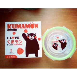 KUMAMON 熊本 熊 玻璃保鮮盒 密扣式 圓形