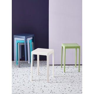 現代簡約塑膠凳子加厚成人家用餐桌高板凳時尚創意北歐方凳彩色椅
