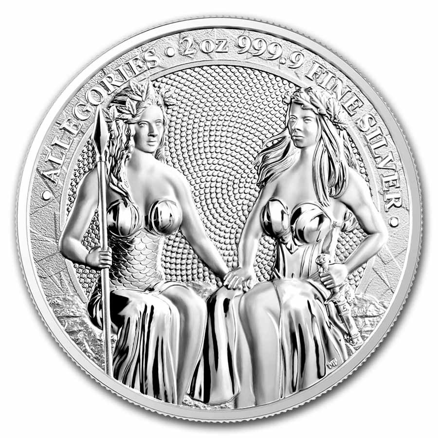 [白銀之手]&lt;預購&gt;2021德國雙女神4-奧地利與德國雙女神2盎司銀幣5000