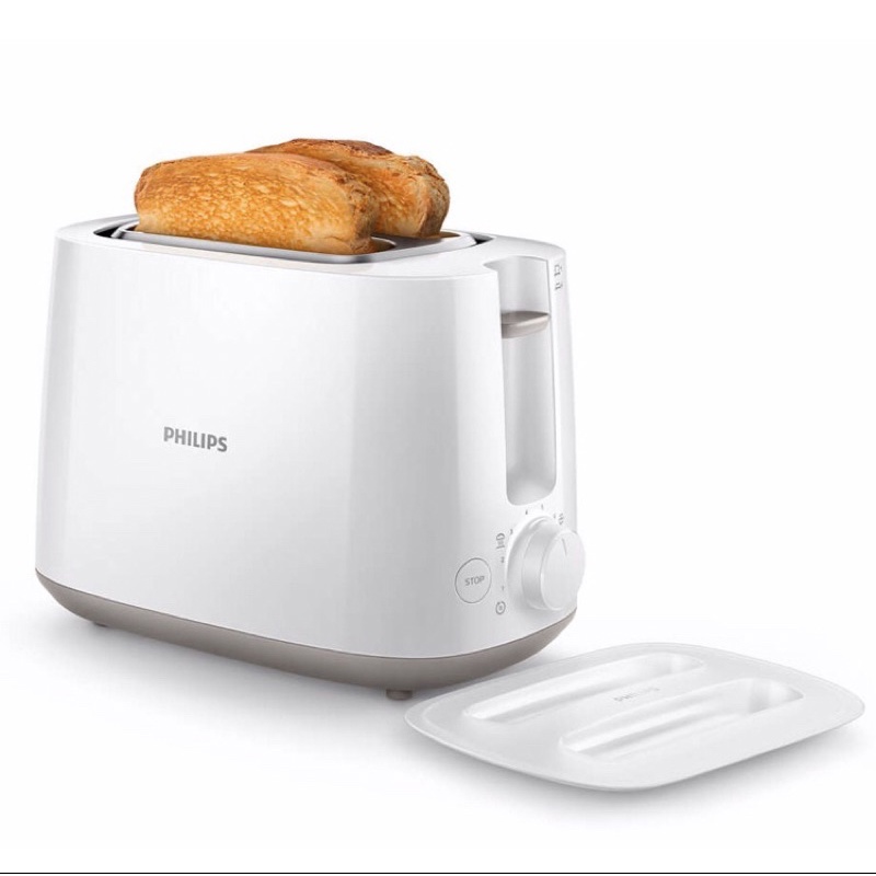 ［二手］【飛利浦 PHILIPS】電子式智慧型厚片烤麵包機-白色(HD2582) 用不到10次