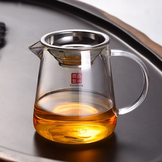 玻璃茶壺 耐熱玻璃公道杯 耐熱泡茶壺 不鏽鋼濾絪 全玻璃茶具 公杯分茶器 隔冰耐熱側把小茶壺 茶具套裝
