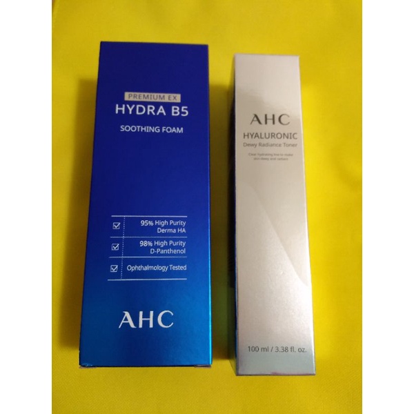 AHC 超能玻尿酸保溼肌亮機能水  B5微導潔顏乳 神仙水