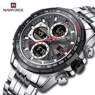 Naviforce jam tangan lelaki 品牌男士手錶時尚運動石英 LED 數字計時碼表 9197 手錶