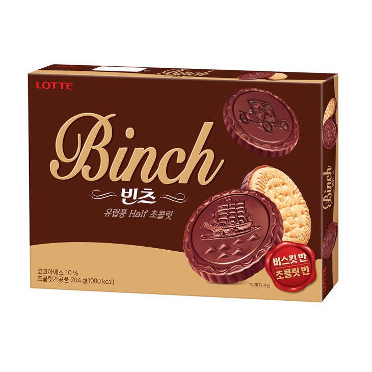 【小丸子】韓國Lotte 樂天 BINCH帆船巧克力餅乾102g/204g