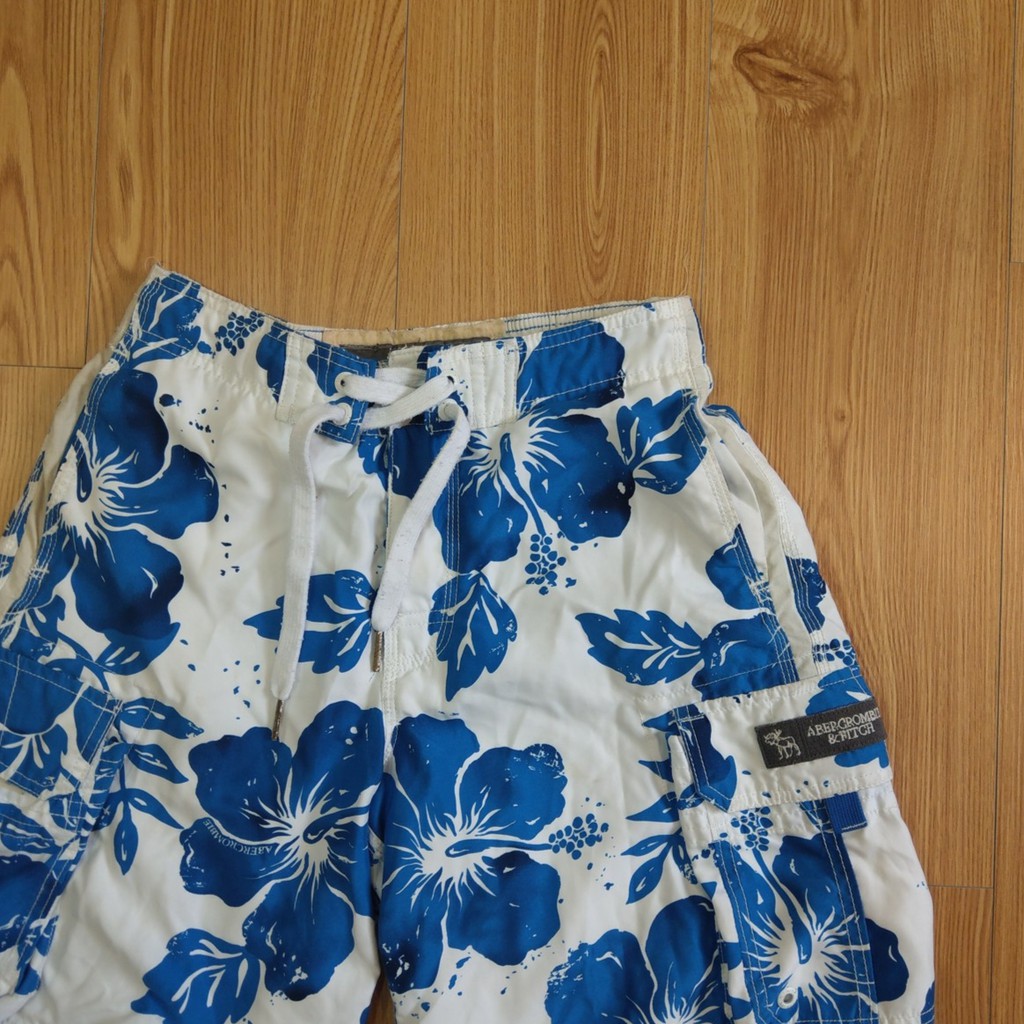 Abercrombie Fitch 藍白花色戶外沙灘褲30腰 蝦皮購物