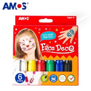 韓國AMOS人體彩繪筆 萬聖節蠟筆 寶寶兒童畫臉筆臉部彩繪無毒顏料