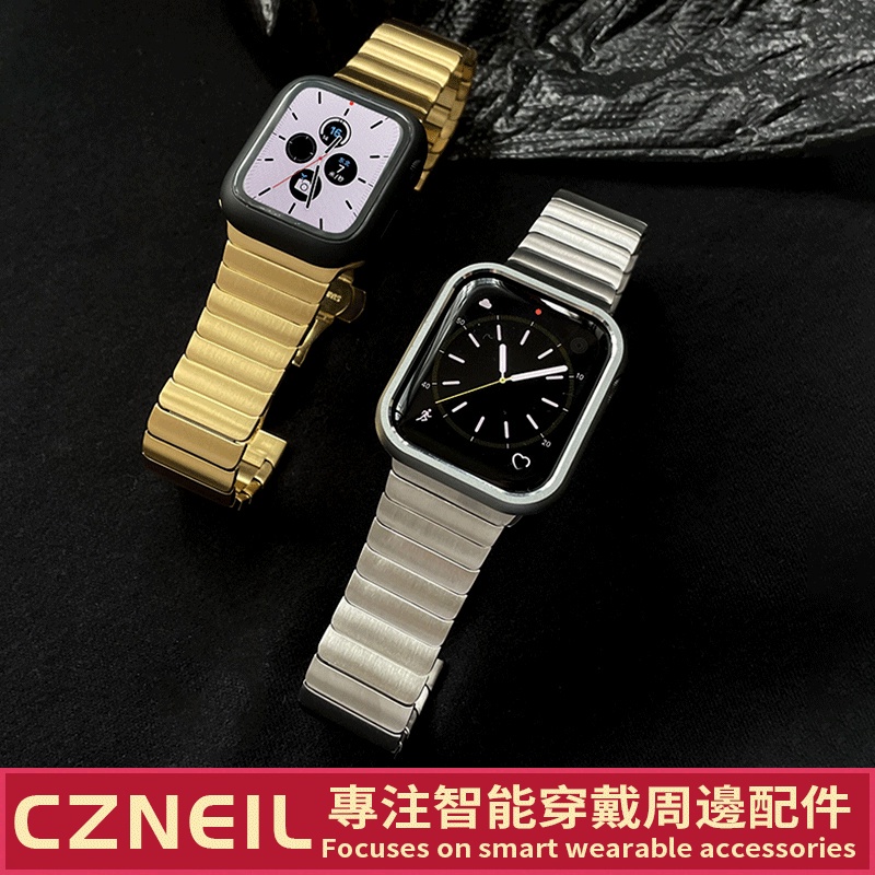 Apple Watch 不鏽鋼錶帶 拉絲金屬錶帶 蝴蝶扣表帶 SE 6 5 4 7代 40mm 45mm 44mm