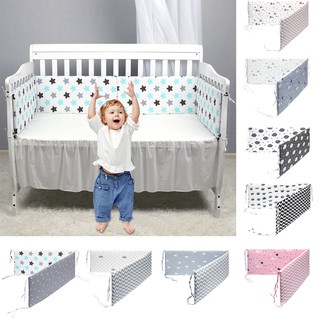 透氣棉質嬰兒床防撞墊 嬰兒床圍欄軟墊 兒童床圍欄 嬰兒床欄杆防護墊 嬰兒防撞床圍 雙面可用可水洗