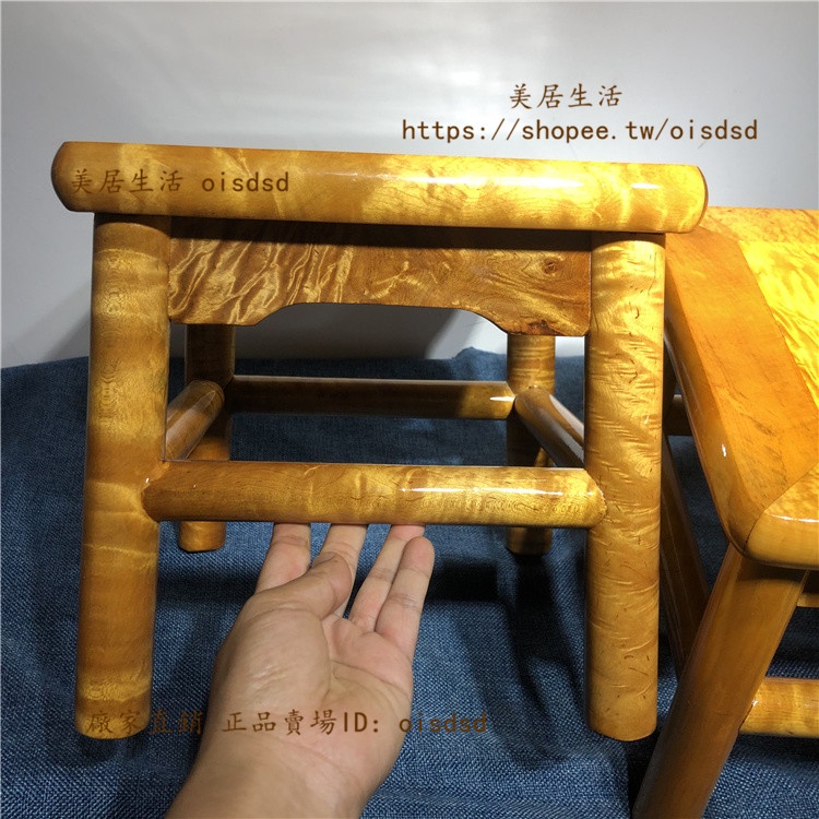【美居生活】金絲楠木小凳子莆田創意木雕實木兒童換鞋小方凳工藝品小板凳擺件