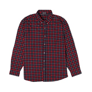 【BUBA大尺碼】法蘭絨紅藍格紋純棉長袖襯衫2L~5L 特價 加大尺碼 免運