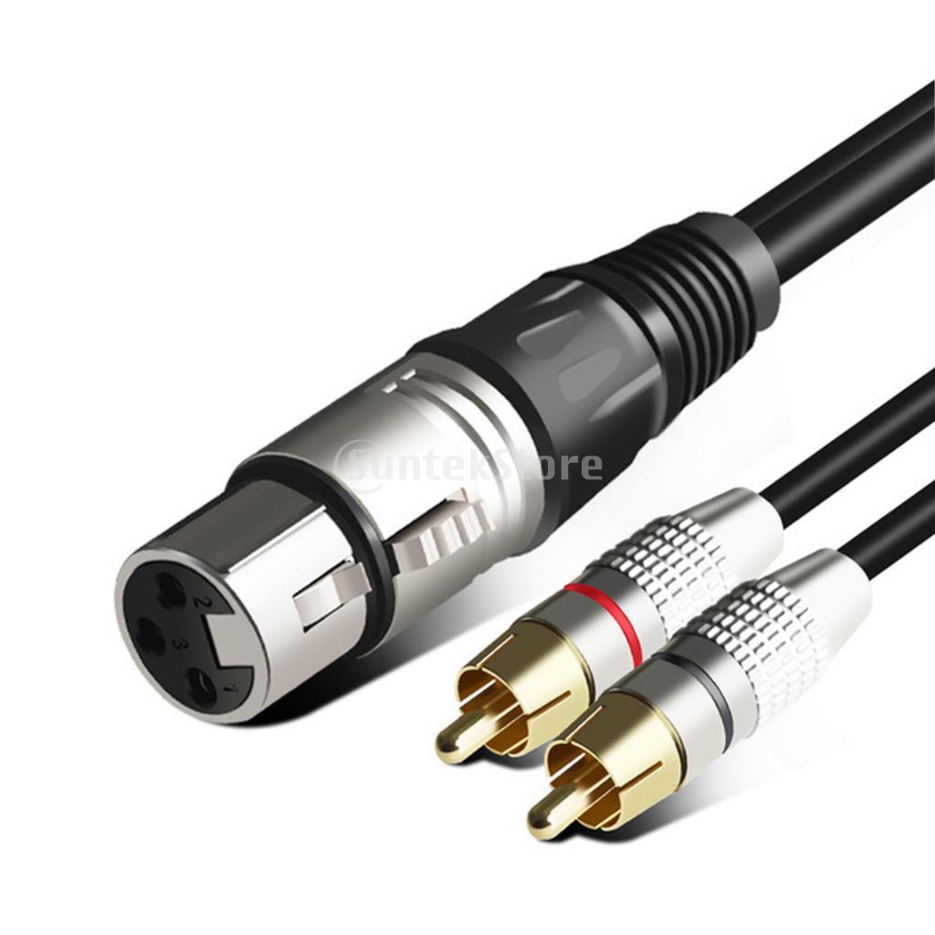 Rca 公對 XLR 母插孔揚聲器電纜 Y 型分配器連接器適配器線