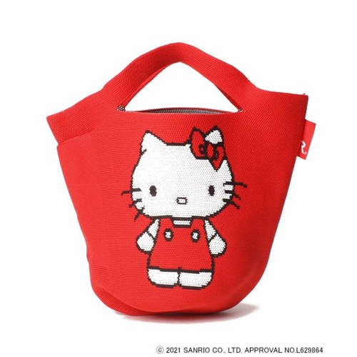 【限時代購】全新日本專櫃ROOTOTE &amp; Sanrio聯名超可愛Hello Kitty圖騰手提包(紅/灰/白色)