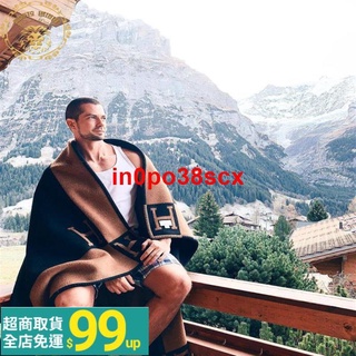 §☋♨ஐ愛馬仕羊毛毛毯百搭披肩午睡辦公室沙發蓋毯墊子小時代同款飛旅行夏空調毯單人小羊絨被子沙發毯子交換禮物180
