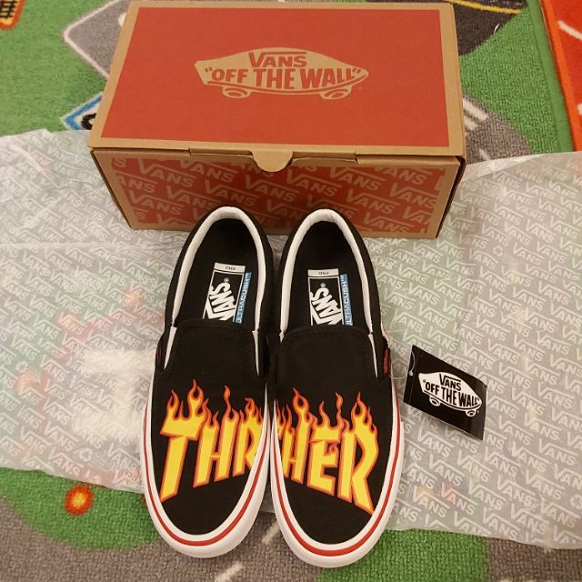 vans x thrasher PRO 聯名 火焰 滑板品牌 滑板鞋  23cm