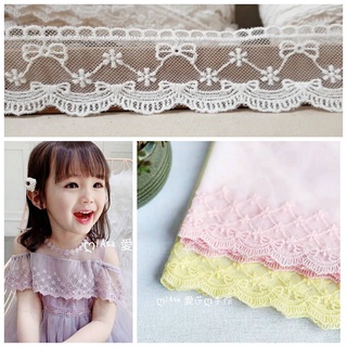 《iAsa愛莎の》手作材料✂軟網紗小花蝴蝶結刺繡蕾絲花邊DIY洛麗塔娃衣童裝家居服裝輔料