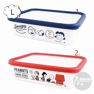♡松鼠日貨♡現貨！日本 正版 snoopy 史努比 有蓋 琺瑯 保鮮盒 L 泰國製