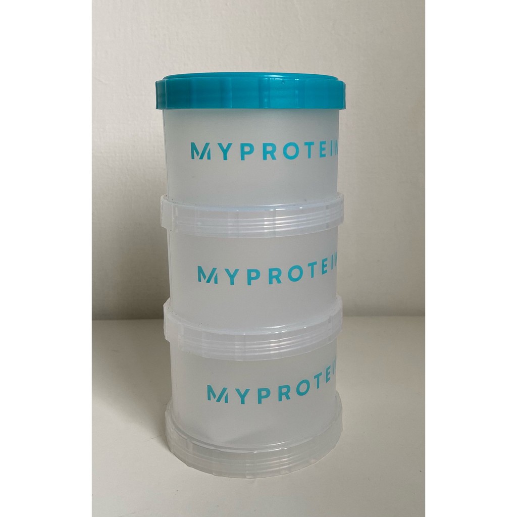Myprotein 乳清蛋白外出便攜式三層多功能保鮮粉盒 (二手)