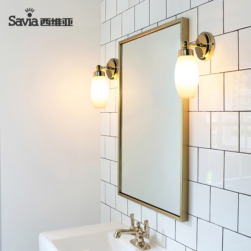 熱賣爆款Savia浴室鏡前燈室內防水化妝鏡前燈柔光暖色調單頭雙頭鏡前