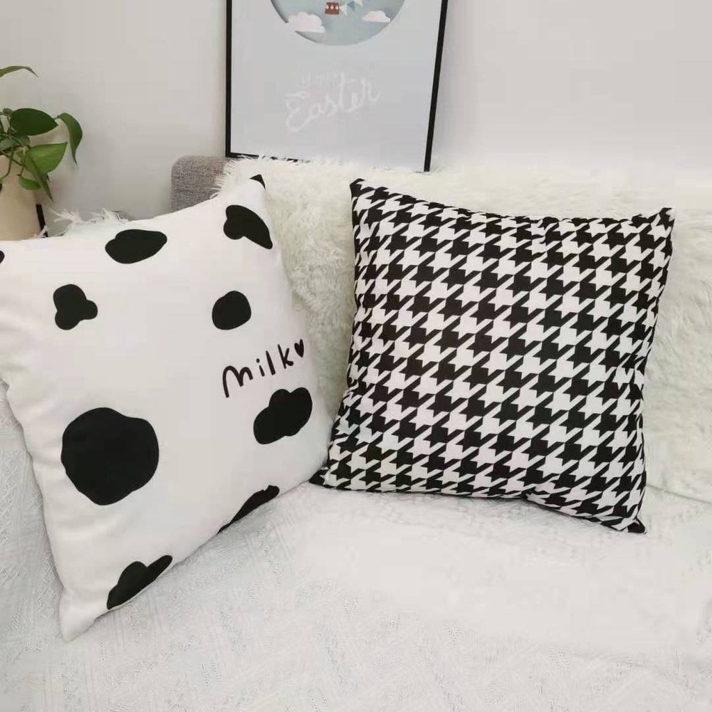 Muyan -北歐黑白幾何抱枕套 客廳沙發抱枕 護腰辦公室床頭靠枕 汽車抱枕套