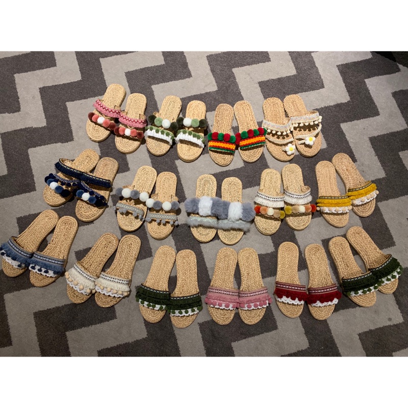 售完🇹🇭泰國代購 手工客製化 超級可愛 草編鞋