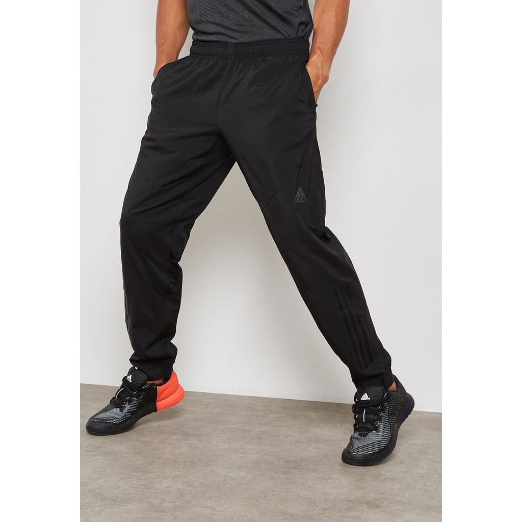 Adidas Climacool Workout Pants 男款 黑色 反光三線 防風 拉鍊口袋 薄長褲 CG1506