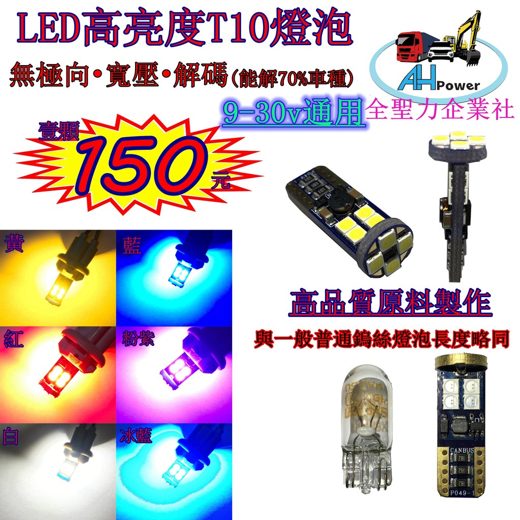 LED 爆亮 T10 燈泡 牌照燈 閱讀燈 車牌燈 車頂燈 定位燈 側燈 邊燈 小燈 VJR G6 Many 勁戰 扁插