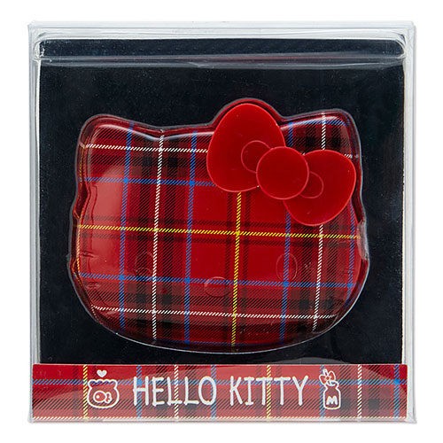 《Sanrio》HELLO KITTY蘇格蘭紅格紋系列大臉造型雙面鏡