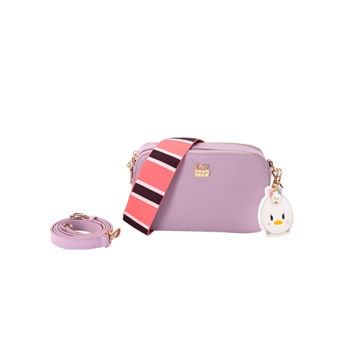 Gracegift By Disney Collection Tsum Tsum虹彩寬帶2way側背包淺紫 蝦皮購物