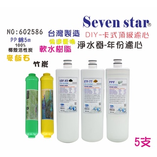 OCEAN濾心卡式PP綿質活性炭濾心套組   濾水 濾心 貨號 602586 Seven star淨水網