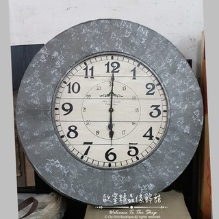 ~＊歐室傢飾館＊~臺灣出貨 美式鄉村 Loft工業 馬口鐵 復古 設計 簡約 數字 大壁鐘 時鐘 掛鐘 牆面 裝飾~