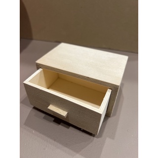 小雜物收納木製三孔筆插名片座 小抽屜盒 筆插便條紙座 木製桌上單層抽屜盒 單抽屜收納盒