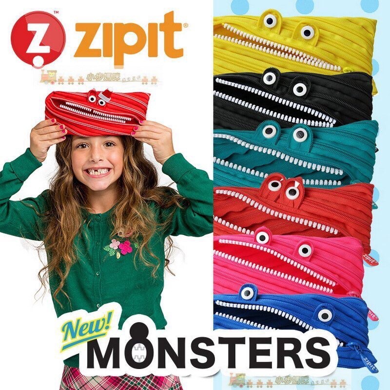 小步媽咪日本直送~以色列Zipit MONSTER POUCH怪獸拉鍊鉛筆袋，三色(現貨到)