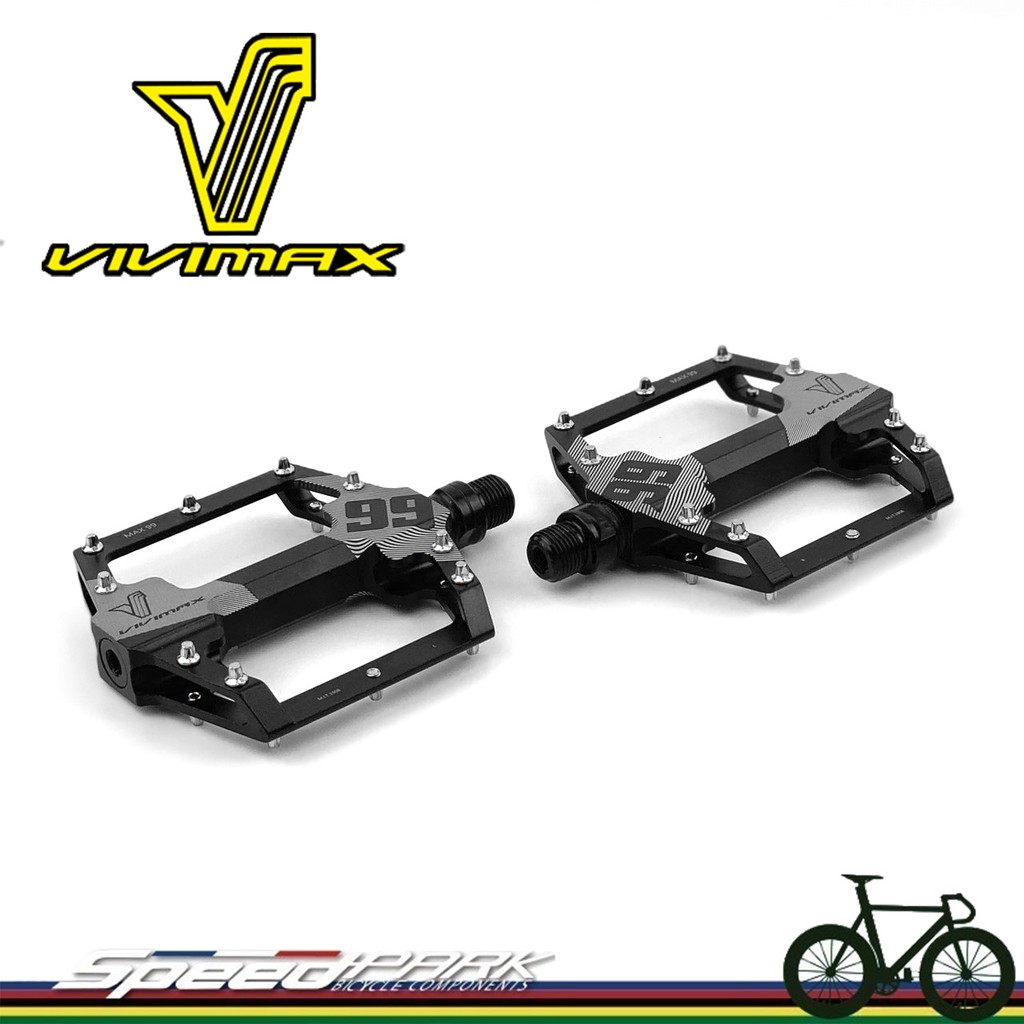 【速度公園】免運 VIVIMAX MAX 99 輕量 CNC 鋁合金 踏板【黑色】CR-MO軸心 腳踏板 自行車 艾奇美