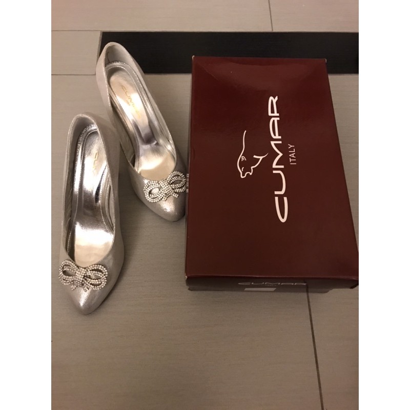 CUMAR銀色婚鞋（只穿過2次）
