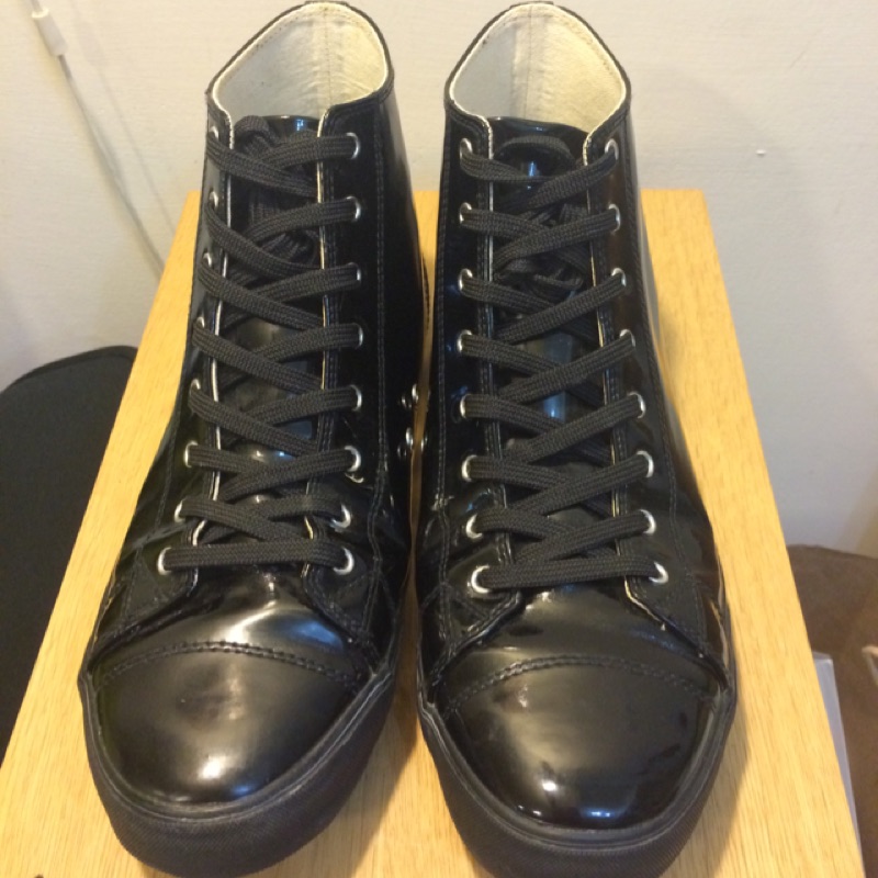 無印良品高筒漆皮黑色休閒鞋（27.5）cm