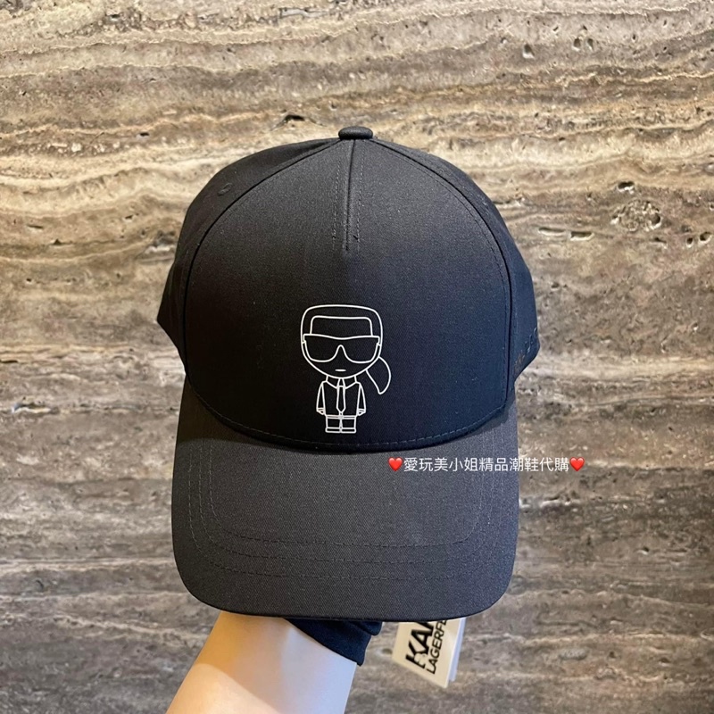 KARL LAGERFELD 卡爾拉格斐 黑色 棒球帽 🧢