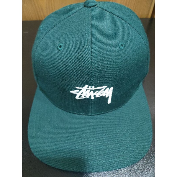 stussy 深綠色 棒球帽 球帽 平簷帽