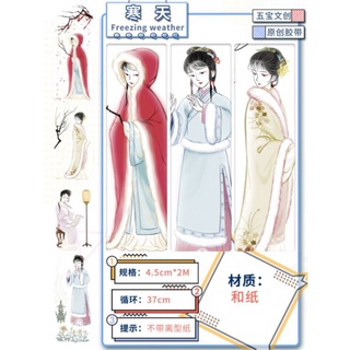 分裝 寒天 和紙 人物 古風 紙膠帶 不帶離型紙