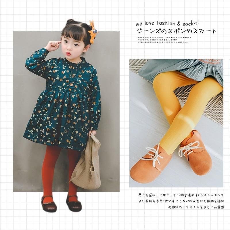 (現貨出清）G1534細條紋天鵝絨絲襪(120D) 女童絲襪 褲襪 糖果色絲襪