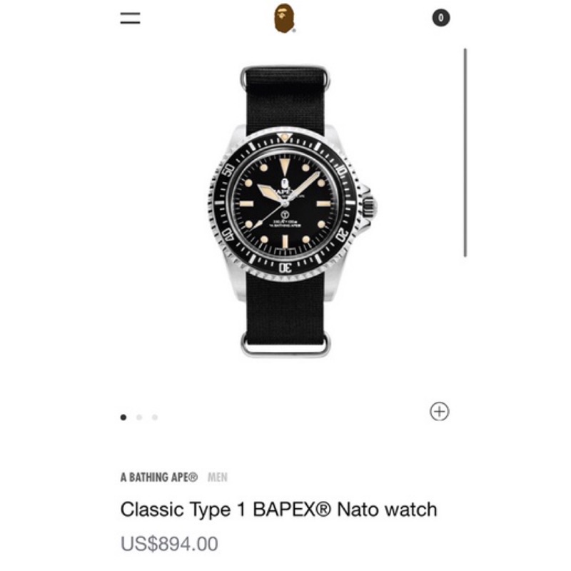 A BATHING APE®Classic Type1  BAPEX® Nato watch  手錶 正品 男款 黑