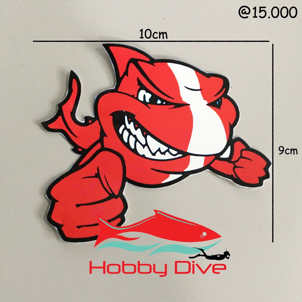 貼紙憤怒的鯊魚潛水旗配件貼紙潛水 HD-038